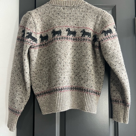 Lands' End Scottie dog 100% wool cardigan sweater - Picture 3 of 4